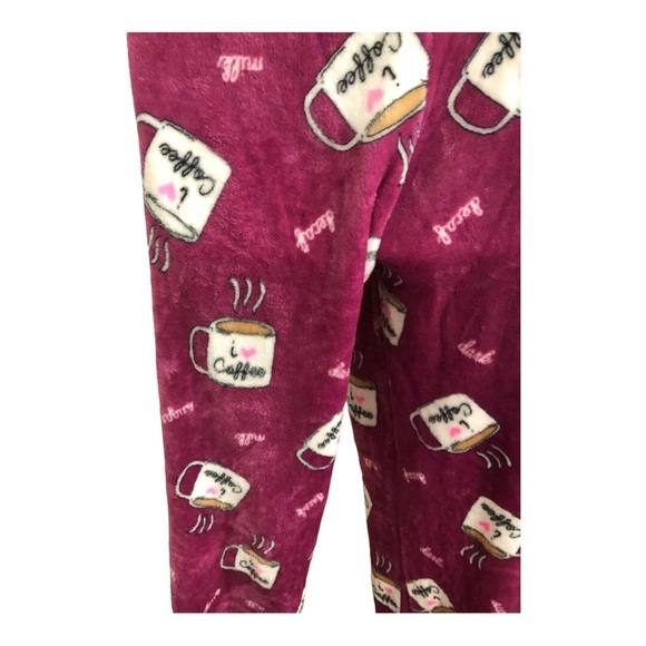 Dark red cozy coffee theme sequin printed‎ loungewear pajama pants size XL new - Picture 5 of 17